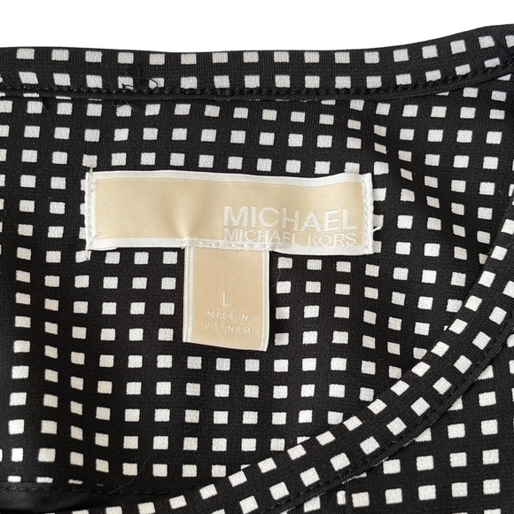 MICHAEL Michael Kors Black & White Checked Midi Dress Size Large - Picture 5 of 9